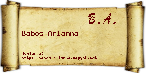 Babos Arianna névjegykártya